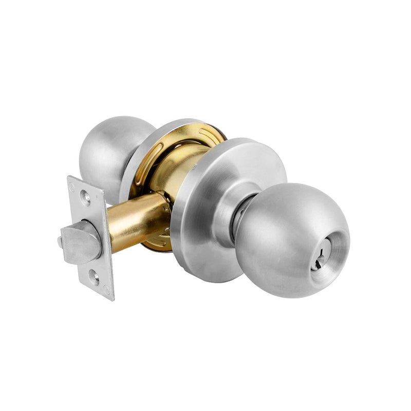 Master Lock BLNC0932DKA4 Commercial Cylindrical Ball Knob Lockset, Satin Chrome